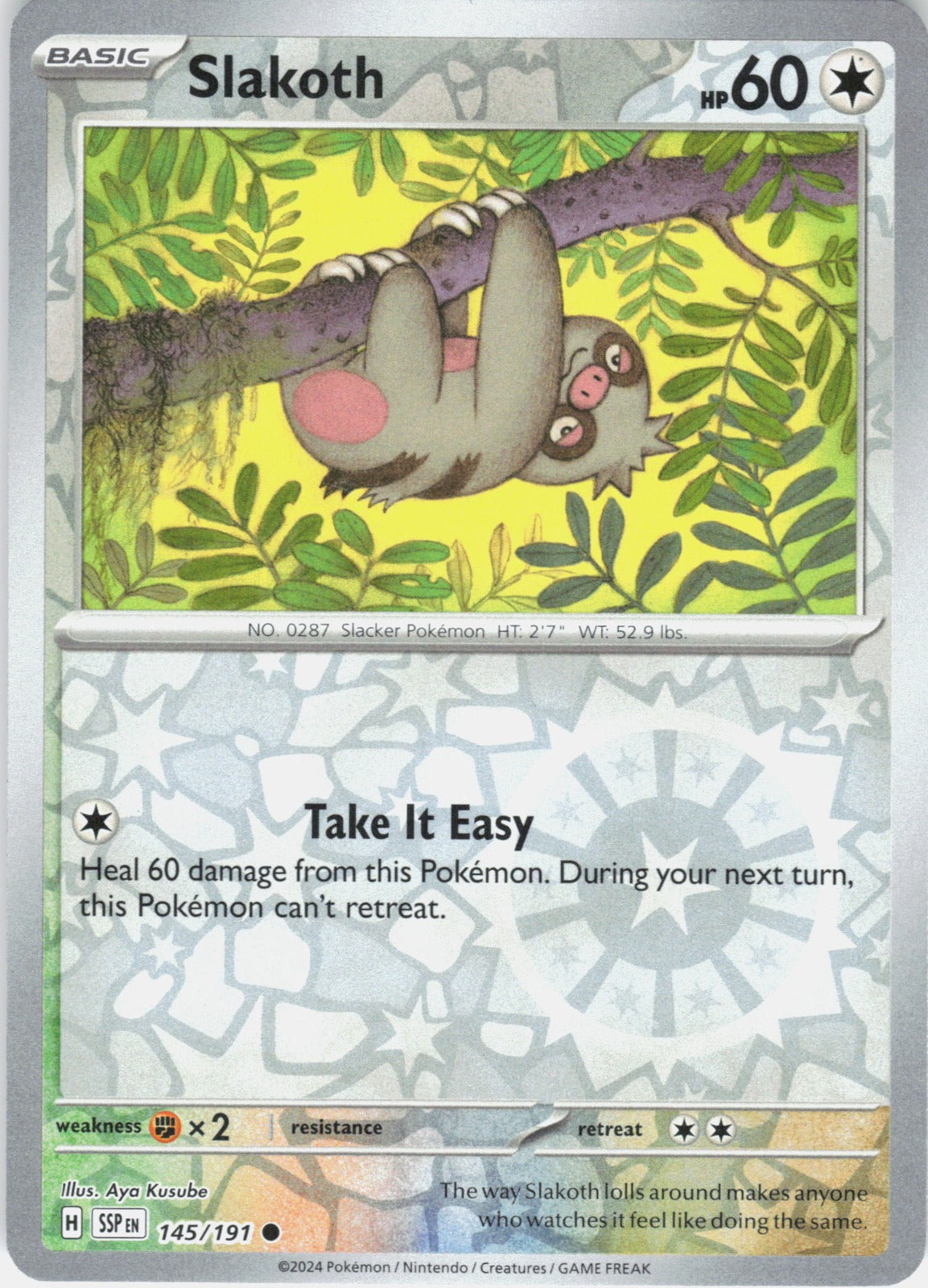 Slakoth Reverse Holo Common SV08: Surging Sparks 145/191 NM