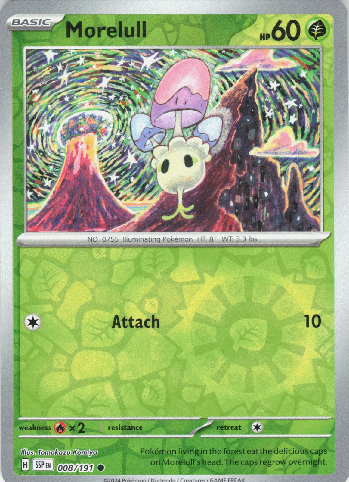 Morelull Reverse Holo Common SV08: Surging Sparks 008/191 NM