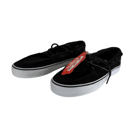 NWT Van's Zapato Del Barco Black Suede Size 4.5 mens / 6 womens Boat shoe