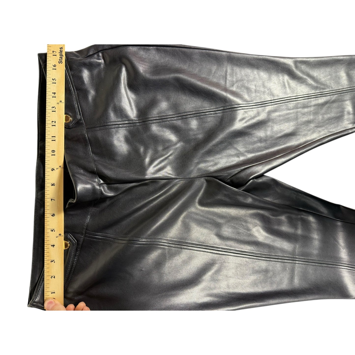 NWT Marc New York Women's Faux Leather Pants Size 1X High Rise Black Skinny