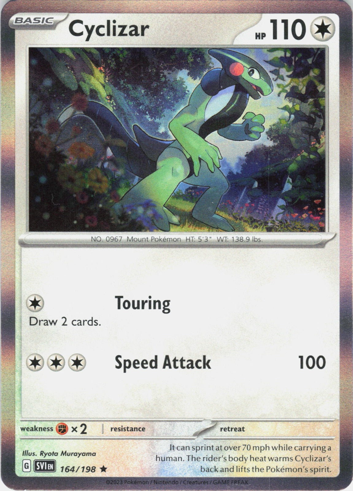 Cyclizar Holo Rare SV01: Scarlet & Violet Base Set 164/198 NM