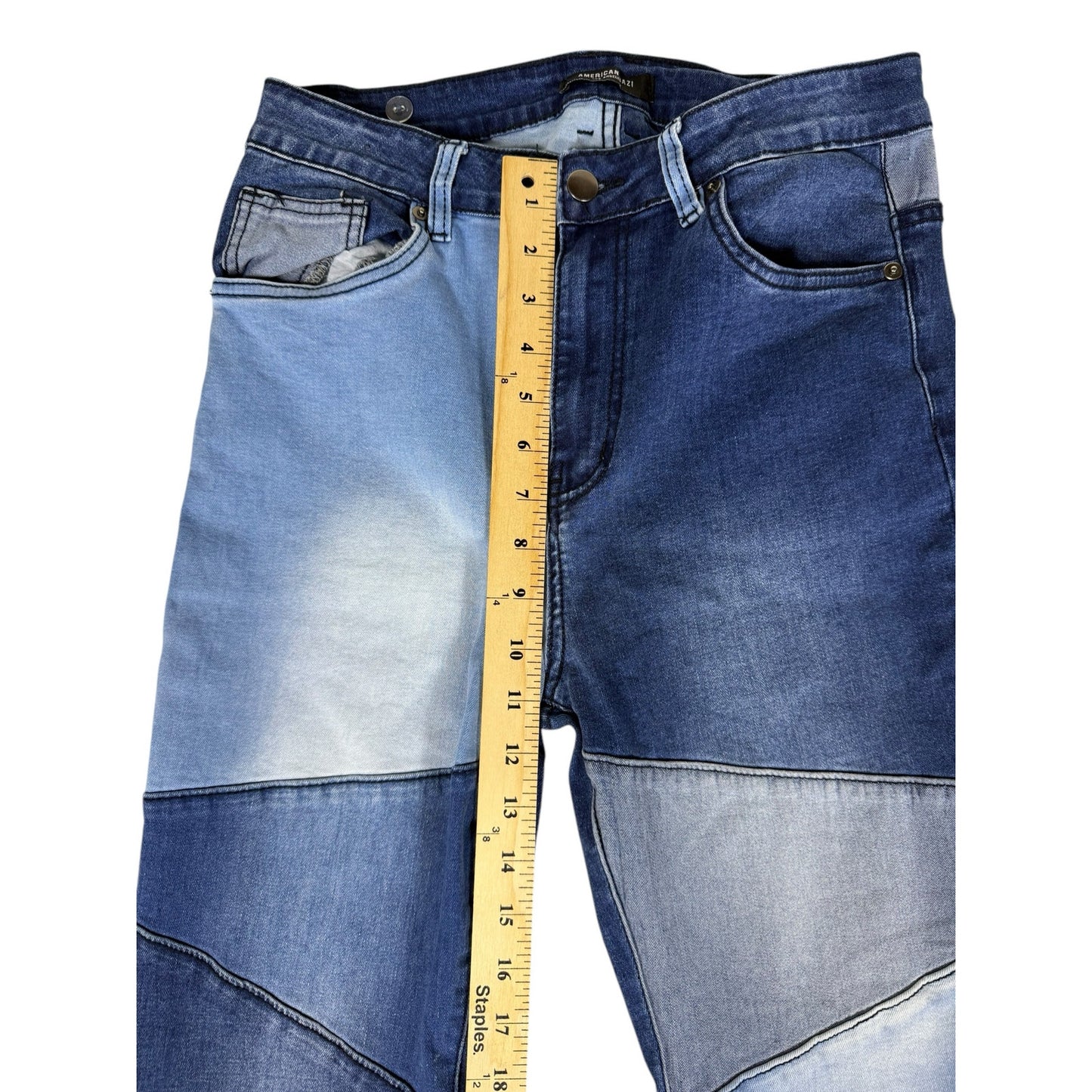 American Bazi Jeans Women's Blue Size M (28in) Flare Bellbottom Patchwork