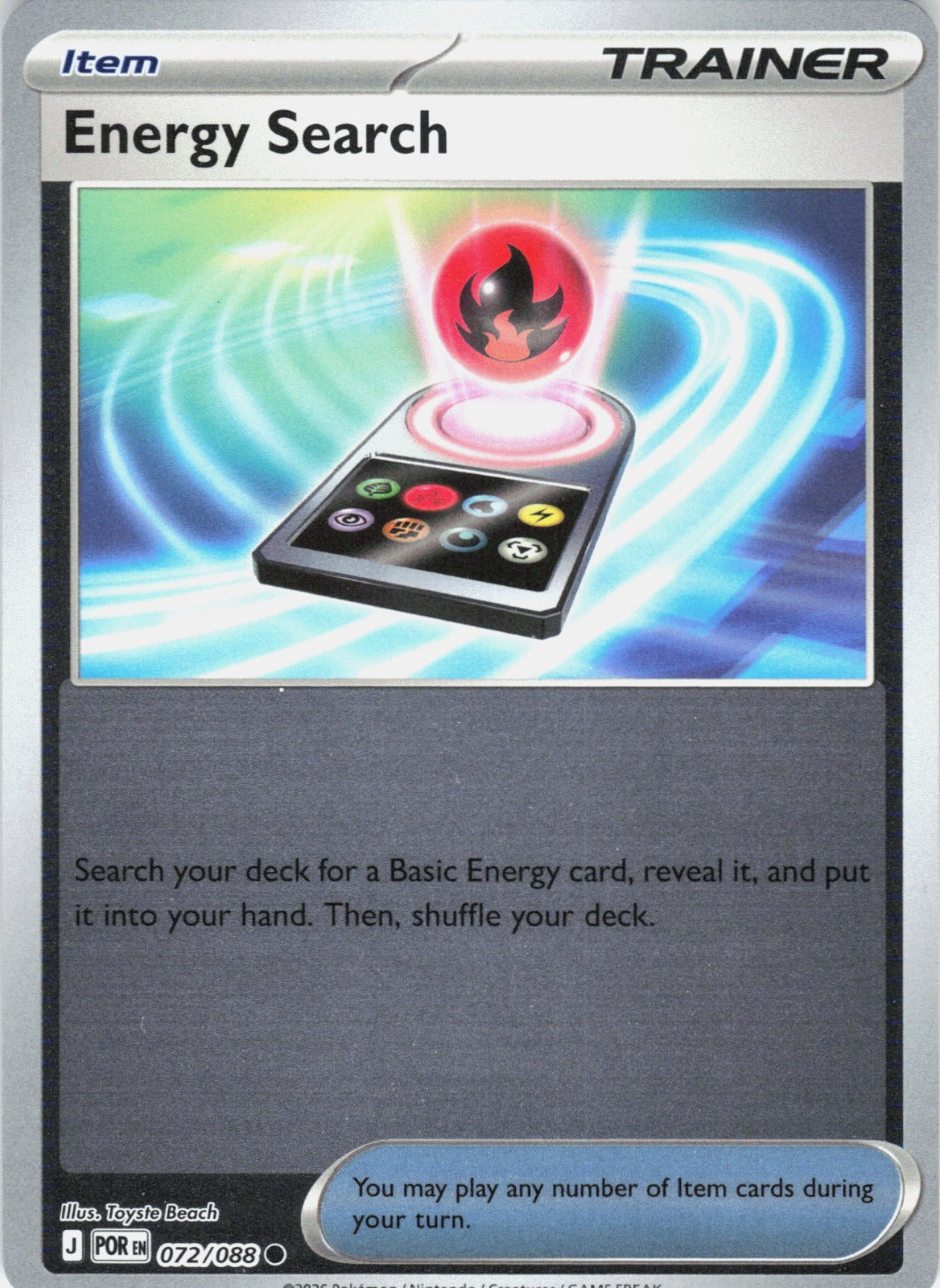 Energy Search Reverse Holo Common ME03: Perfect Order 072/088 NM