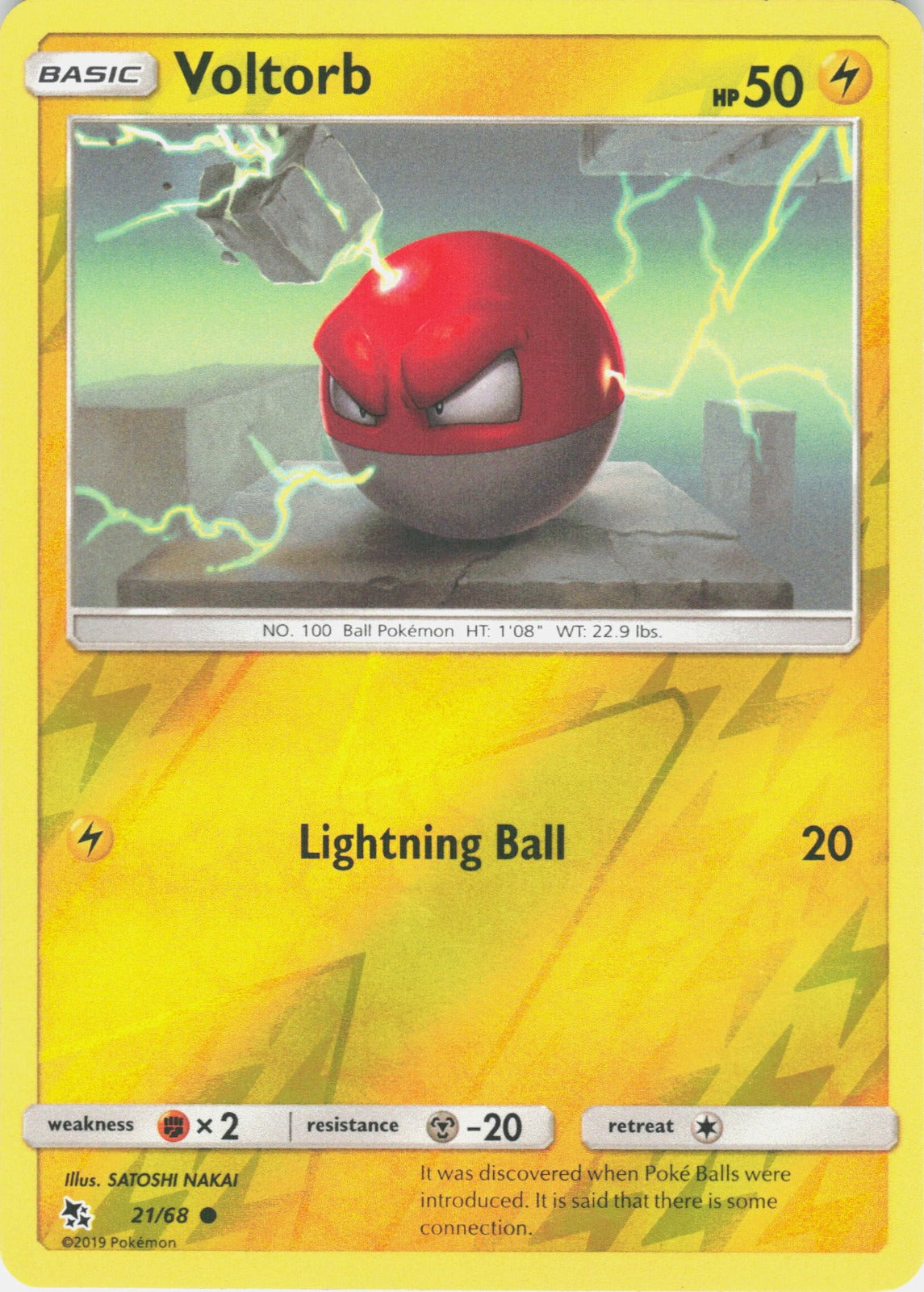 Voltorb Reverse Holo Common Hidden Fates 21/68 NM