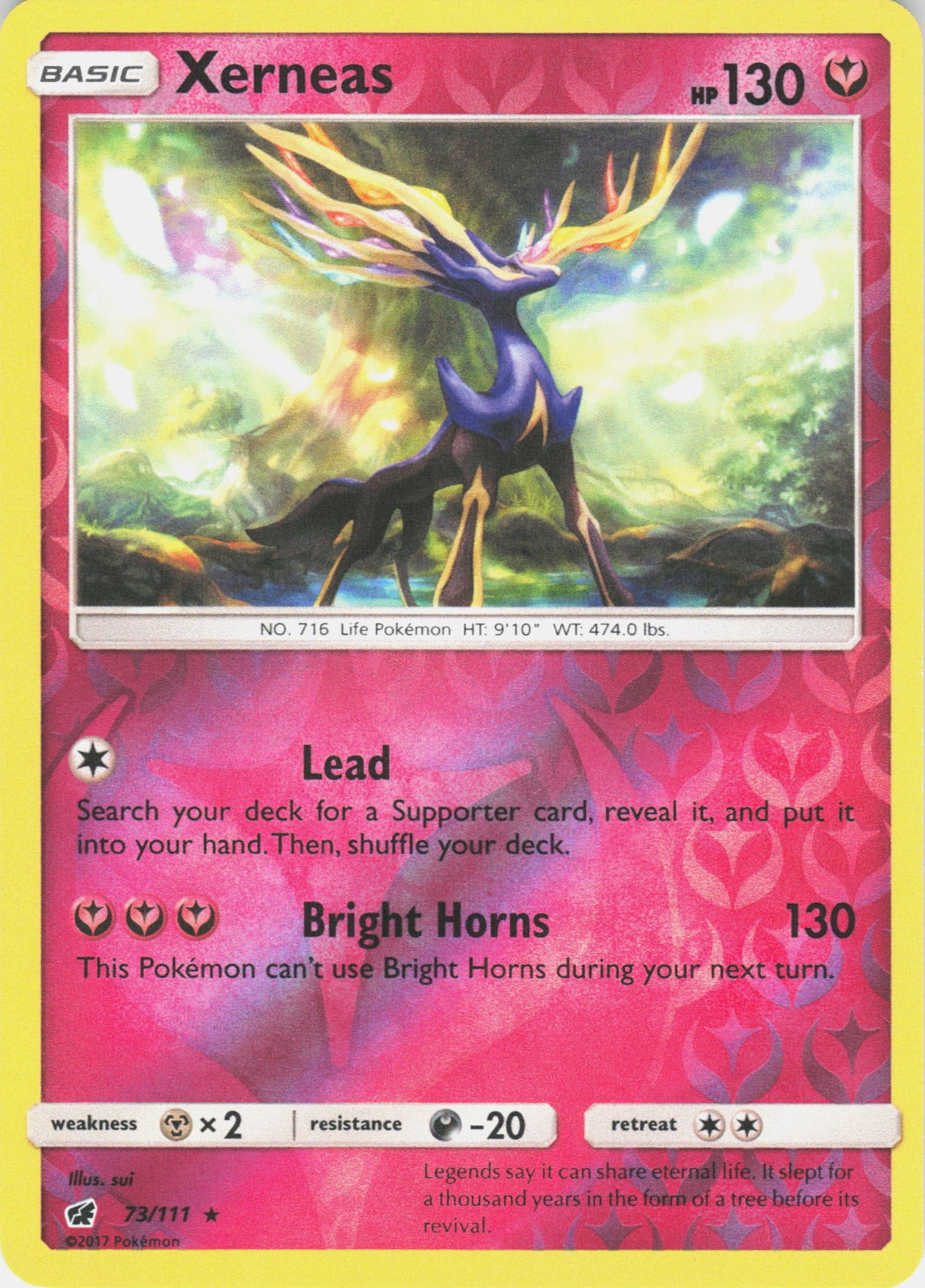 Xerneas Reverse Holo Holo Rare SM - Crimson Invasion 73/111 NM