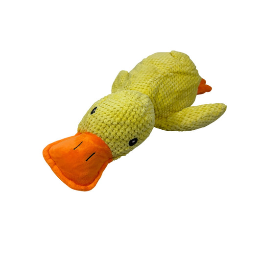 Calming Duck Dog Toy Soft Plushie Sleeping Companion +Anxiety Relief Squeaky Dog