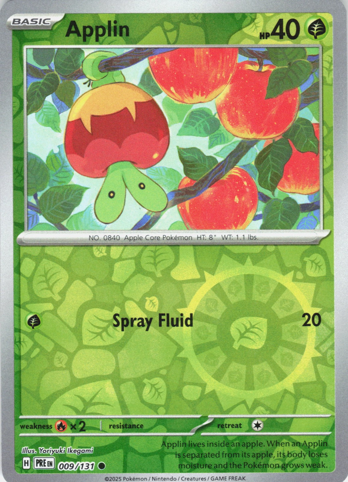 Applin Reverse Holo Common SV: Prismatic Evolutions 009/131 NM