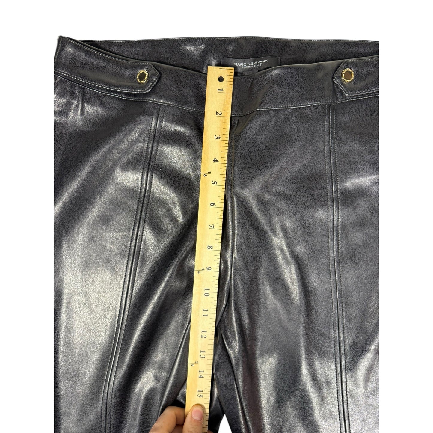 NWT Marc New York Women's Faux Leather Pants Size 1X High Rise Black Skinny