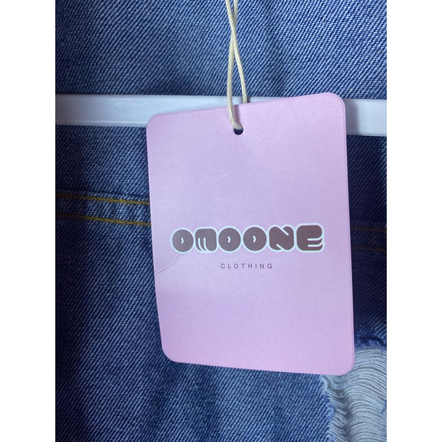 NWT Omoone women’s Denim Jacket Size L Ripped