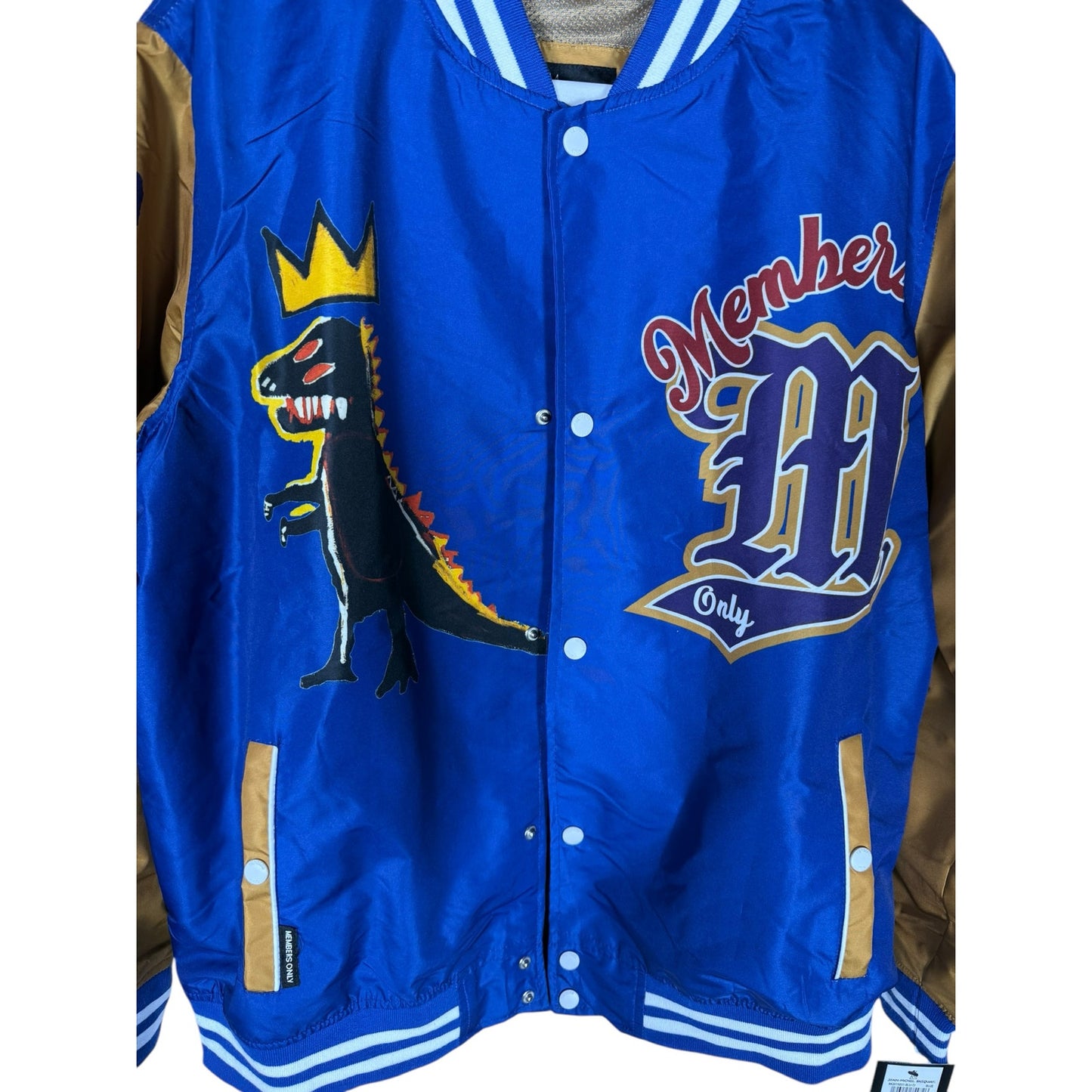 NWT Members Only Jean-Michel Basquat Blue Varsity Windbreaker Size Large