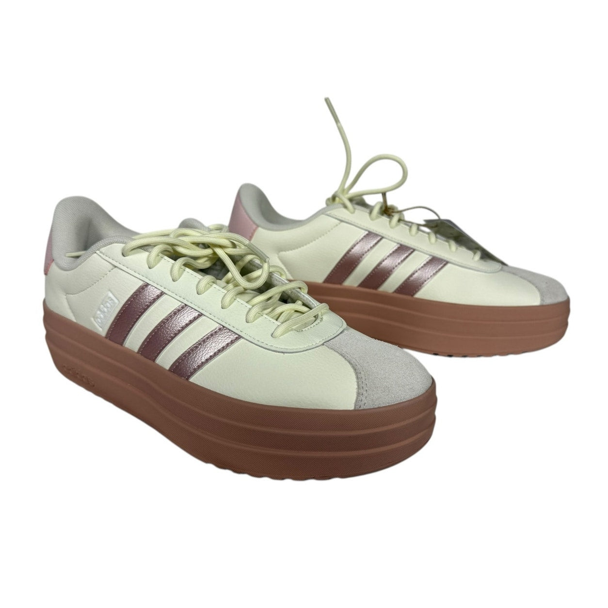 Adidas Court VL Women's Shoes - Ivory / Pink - Size 9.5