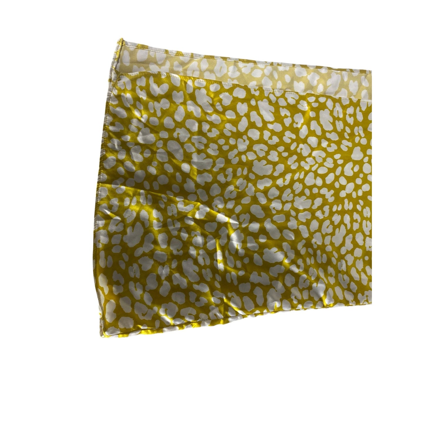 Lulu’s Yellow Animal Print Satin Wide-Leg Side Slit Pants Size Small