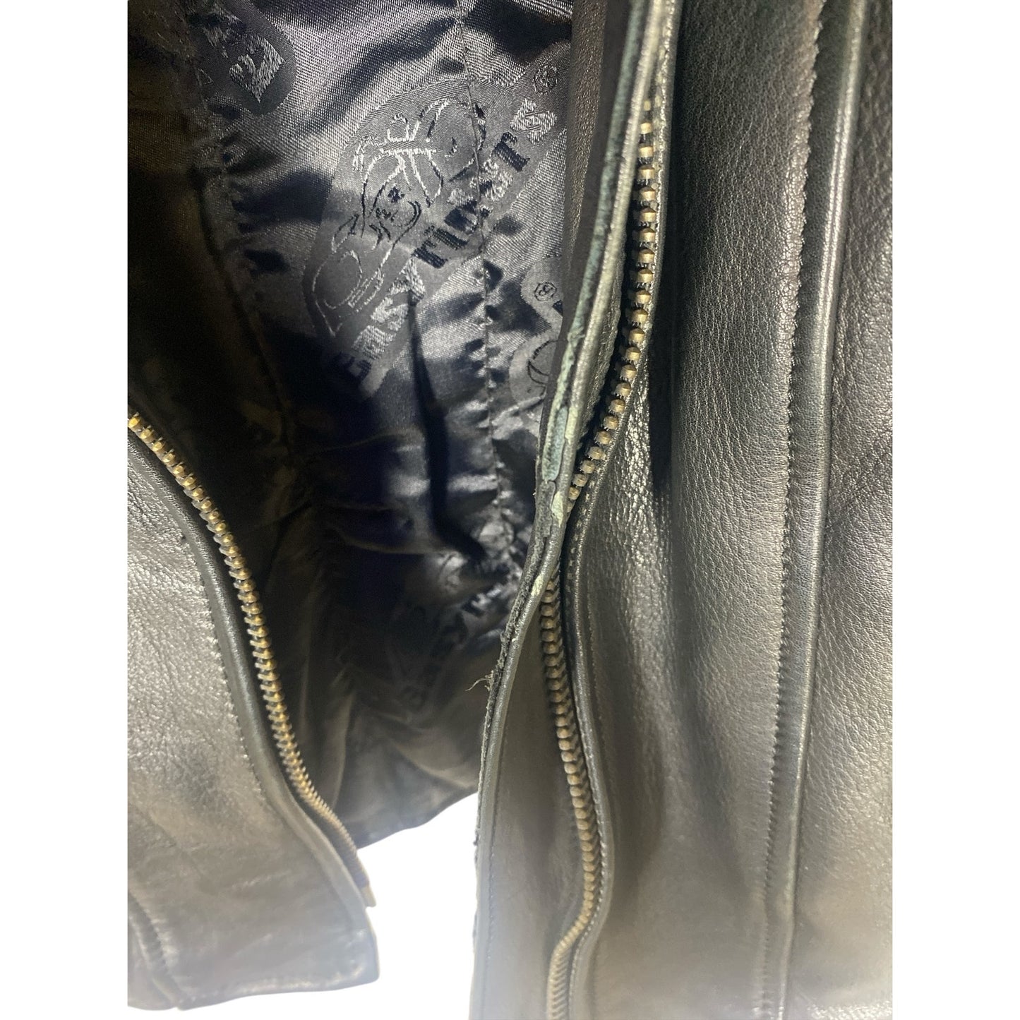 Easy Rider Mens Black genuine leather motorcycle jacket size Medium