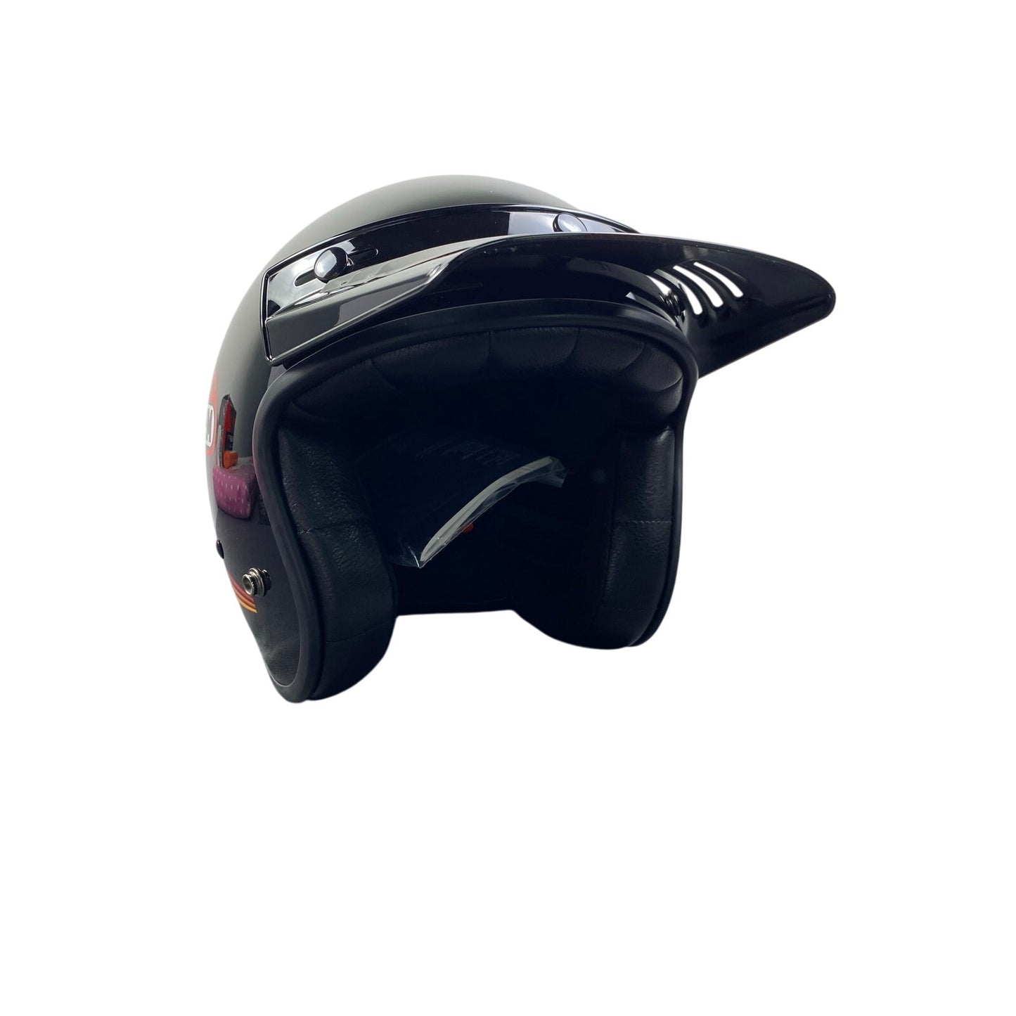 New LEM Helmet-Glossy Black Size Small Half Helmet Motorcycle scooter retro