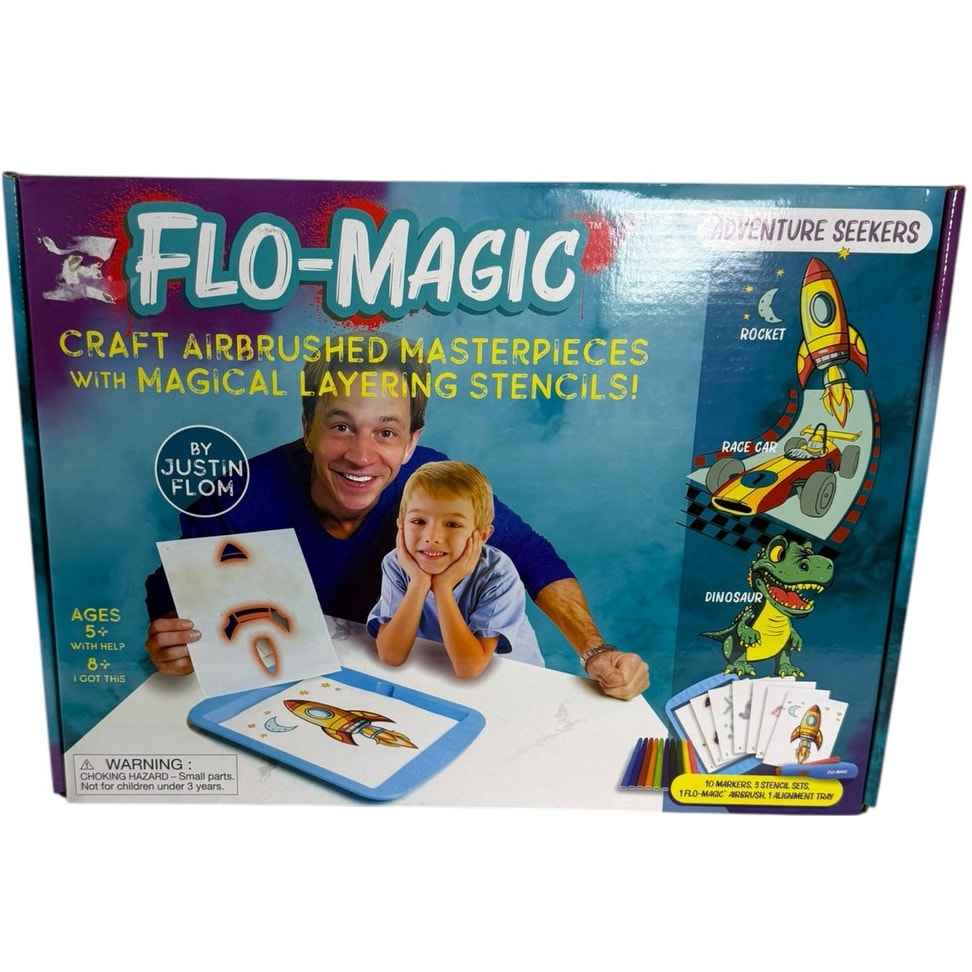 Flo-Magic, Craft Airbrushed Masterpieces with Magical Layering Stencils Ages 5+