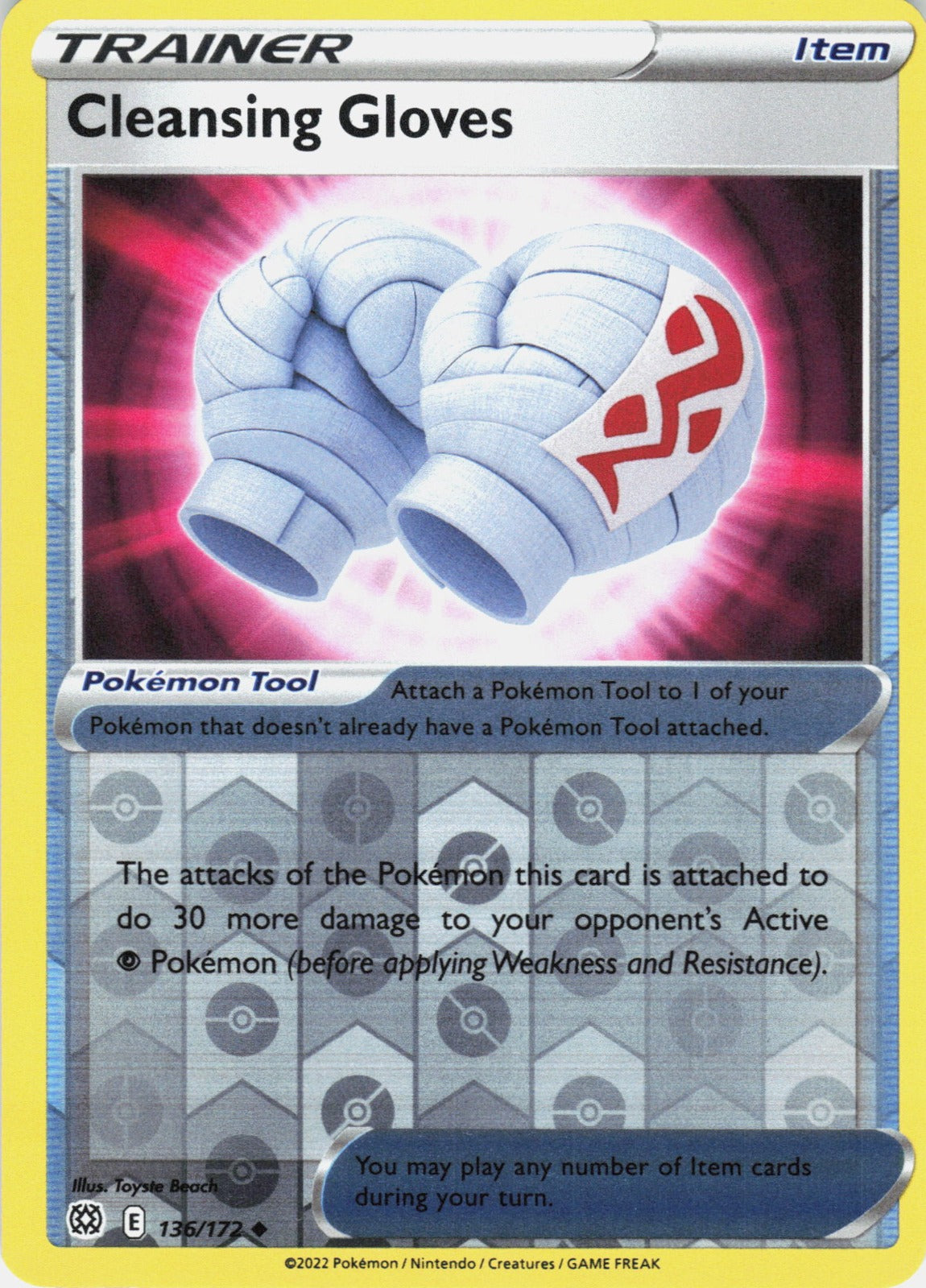 Cleansing Gloves Reverse Holo Uncommon SWSH09: Brilliant Stars 136/172 NM
