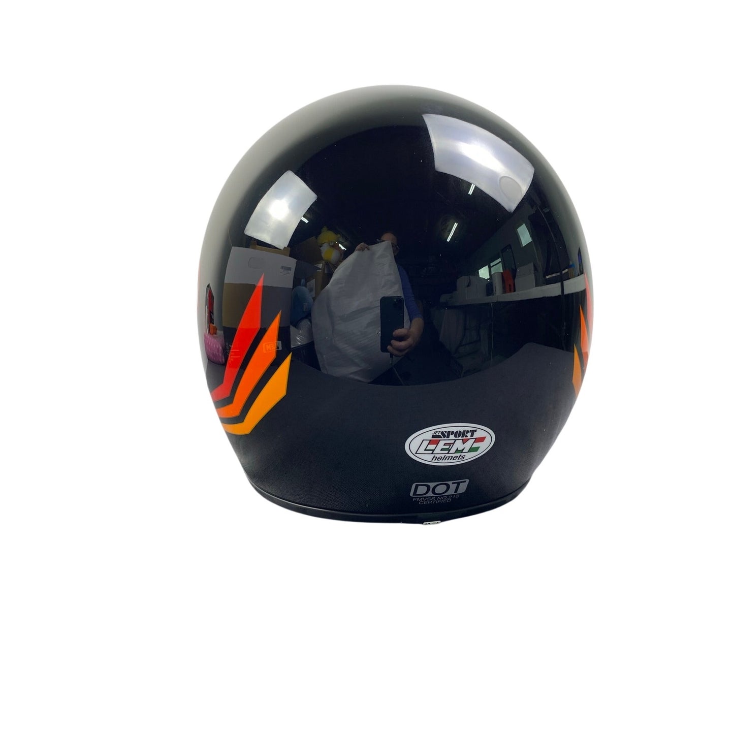New LEM Helmet-Glossy Black Size Small Half Helmet Motorcycle scooter retro