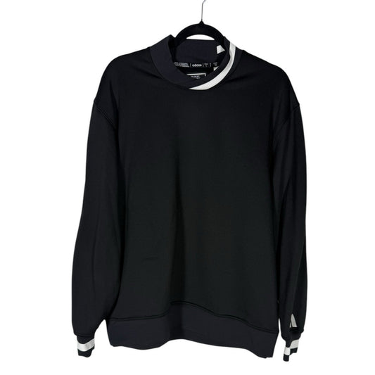 NWT Adidas Sweatshirt Mens L Black/White Varsity Elastic U HBCU Crew Athleisure