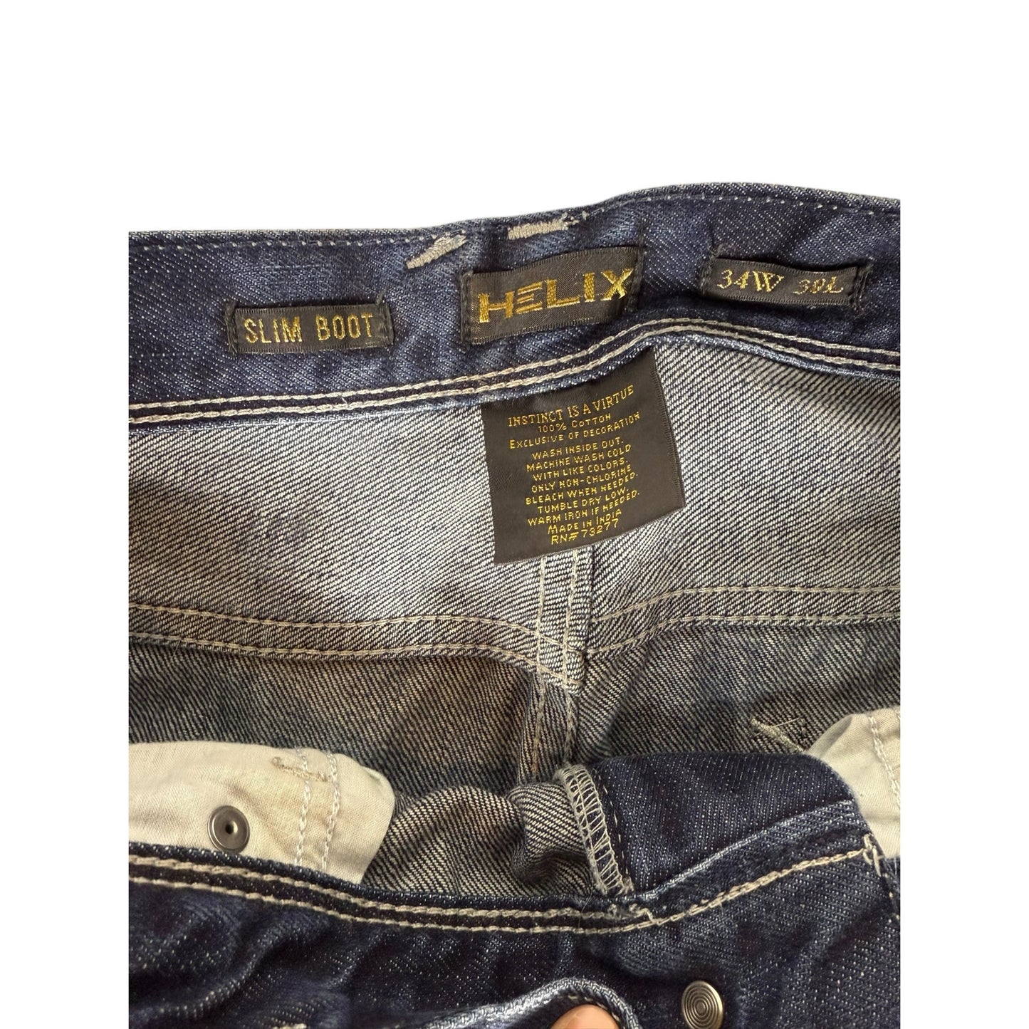 Helix Jeans Men's Slim Bootcut Blue 34 x 30