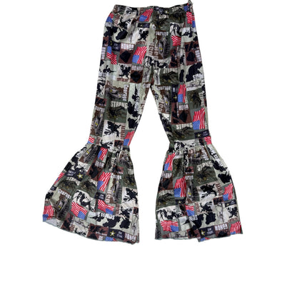New Girls Bell Bottom Pants Size 3XL (7-8T) Army Proud Patriotic