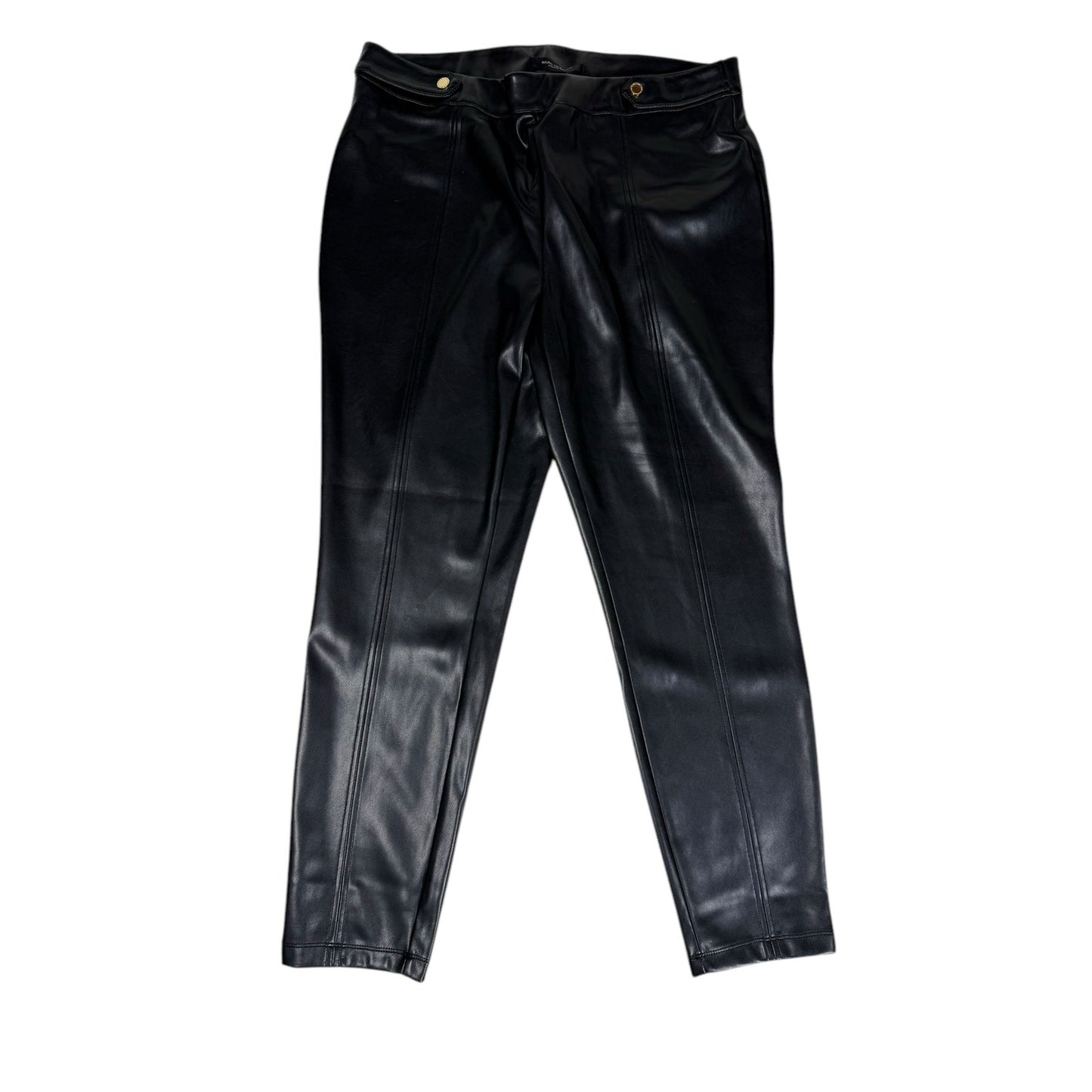 NWT Marc New York Women's Faux Leather Pants Size 1X High Rise Black Skinny