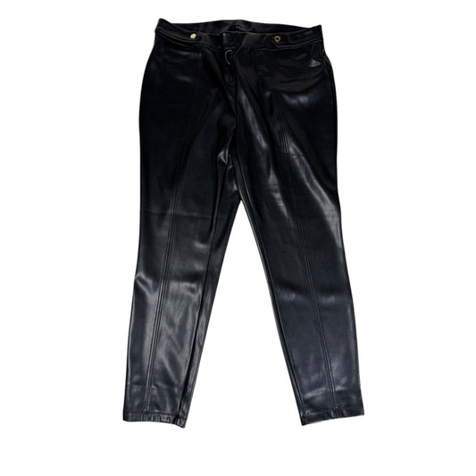 NWT Marc New York Women's Faux Leather Pants Size 1X High Rise Black Skinny