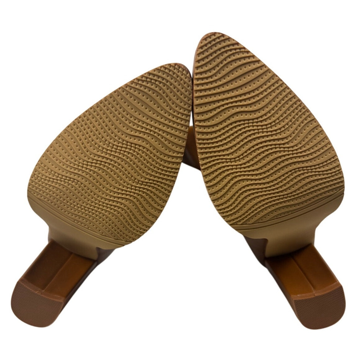 New Women's calf high boots Tan size 9.5 Zip up 4in heel 20in height