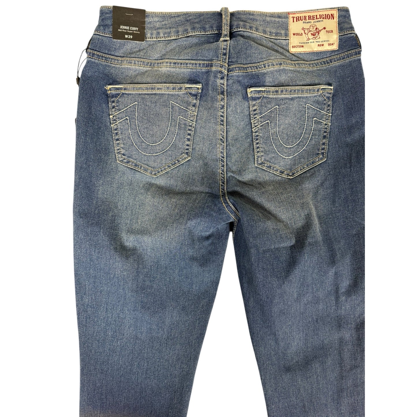 NWT True Religion Jennie Jeans Women's 29 Mid Rise Sun Kissed Washed Skinny