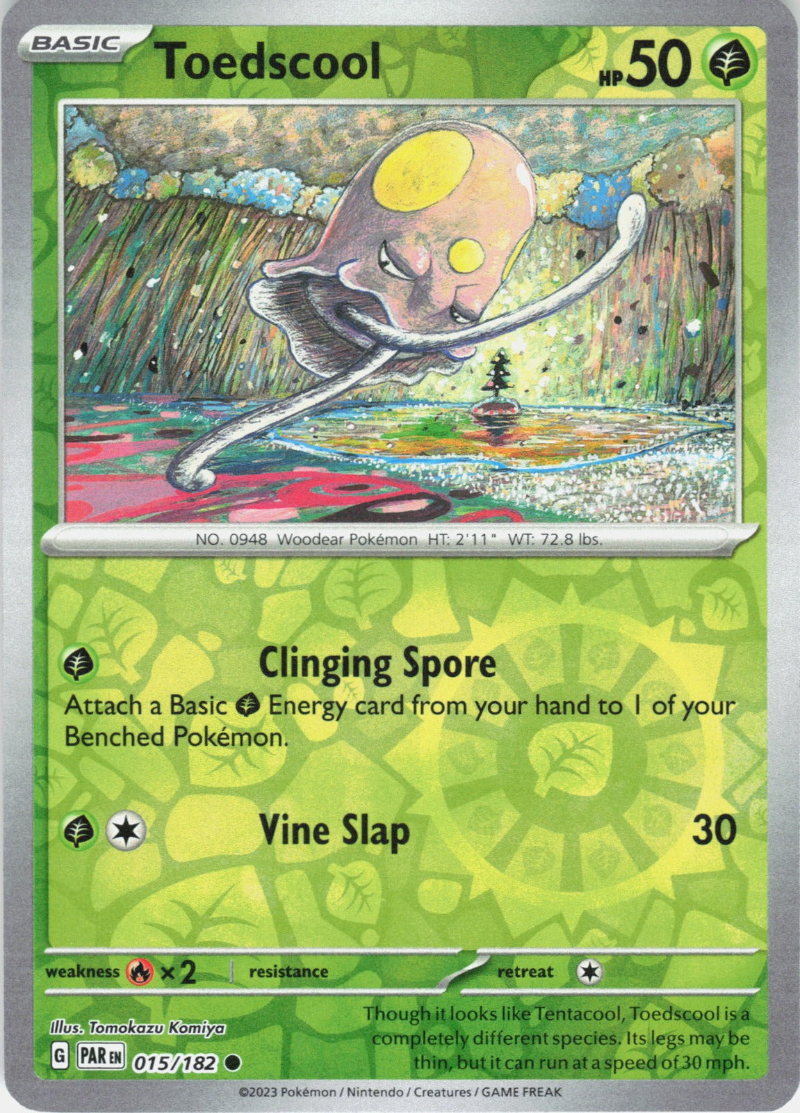 Toedscool Reverse Holo Common SV04: Paradox Rift 015/182 NM