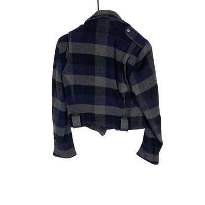 American Eagle Peacoat women's Plaid Size Medium Gray Y2k