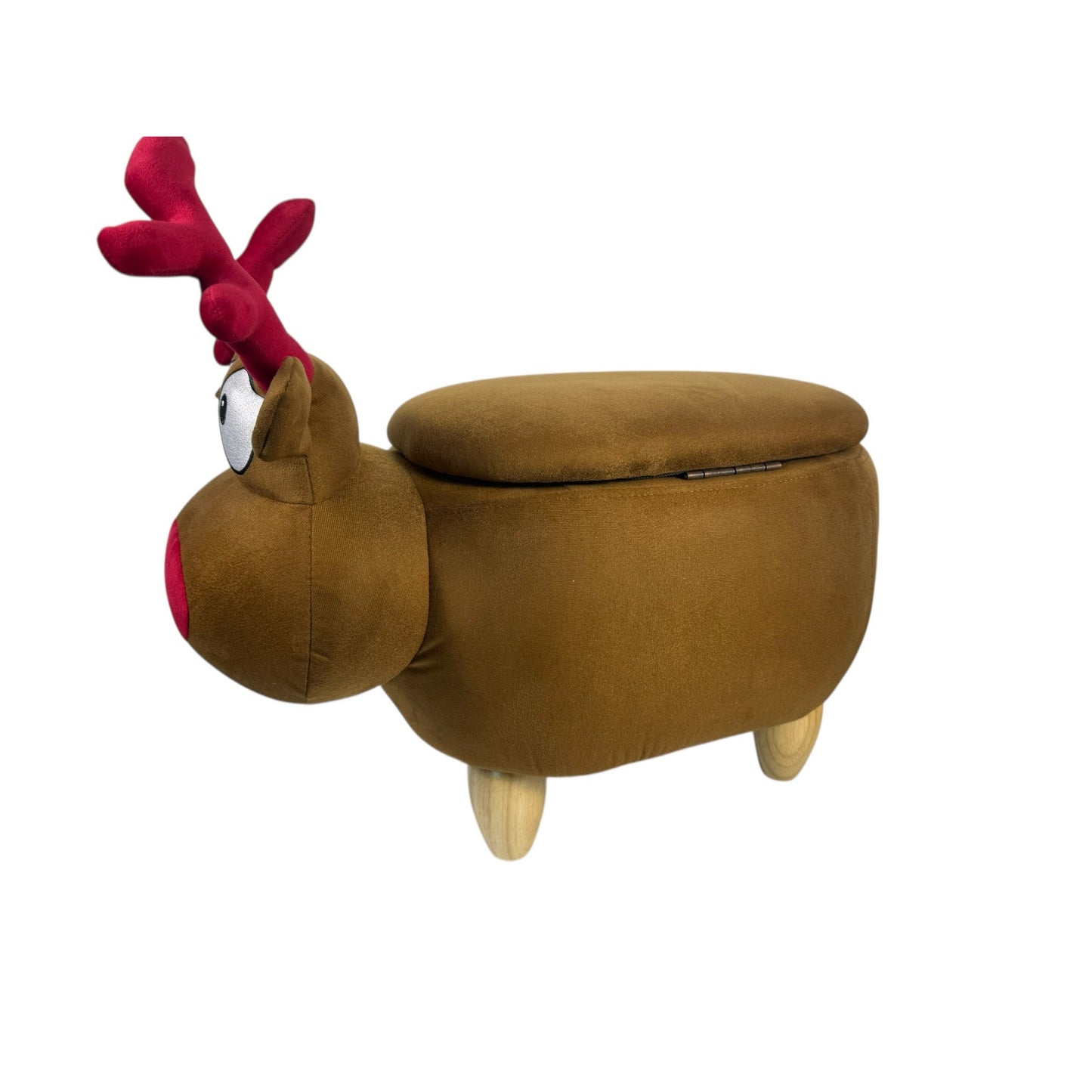 New Christmas Reindeer Footstool Ottoman with Storage Rudolf