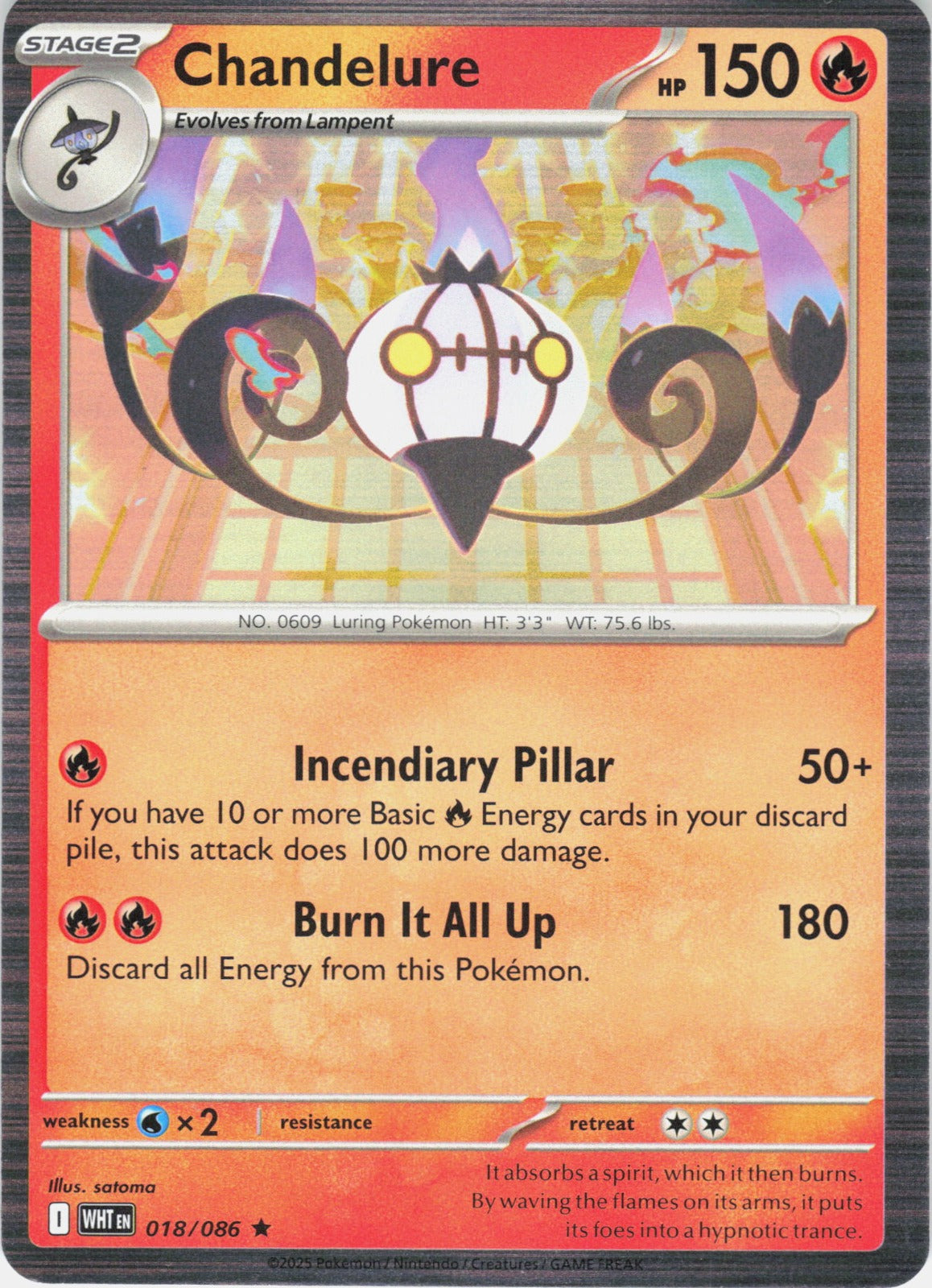 Chandelure Holo Rare SV: White Flare 018/086 NM