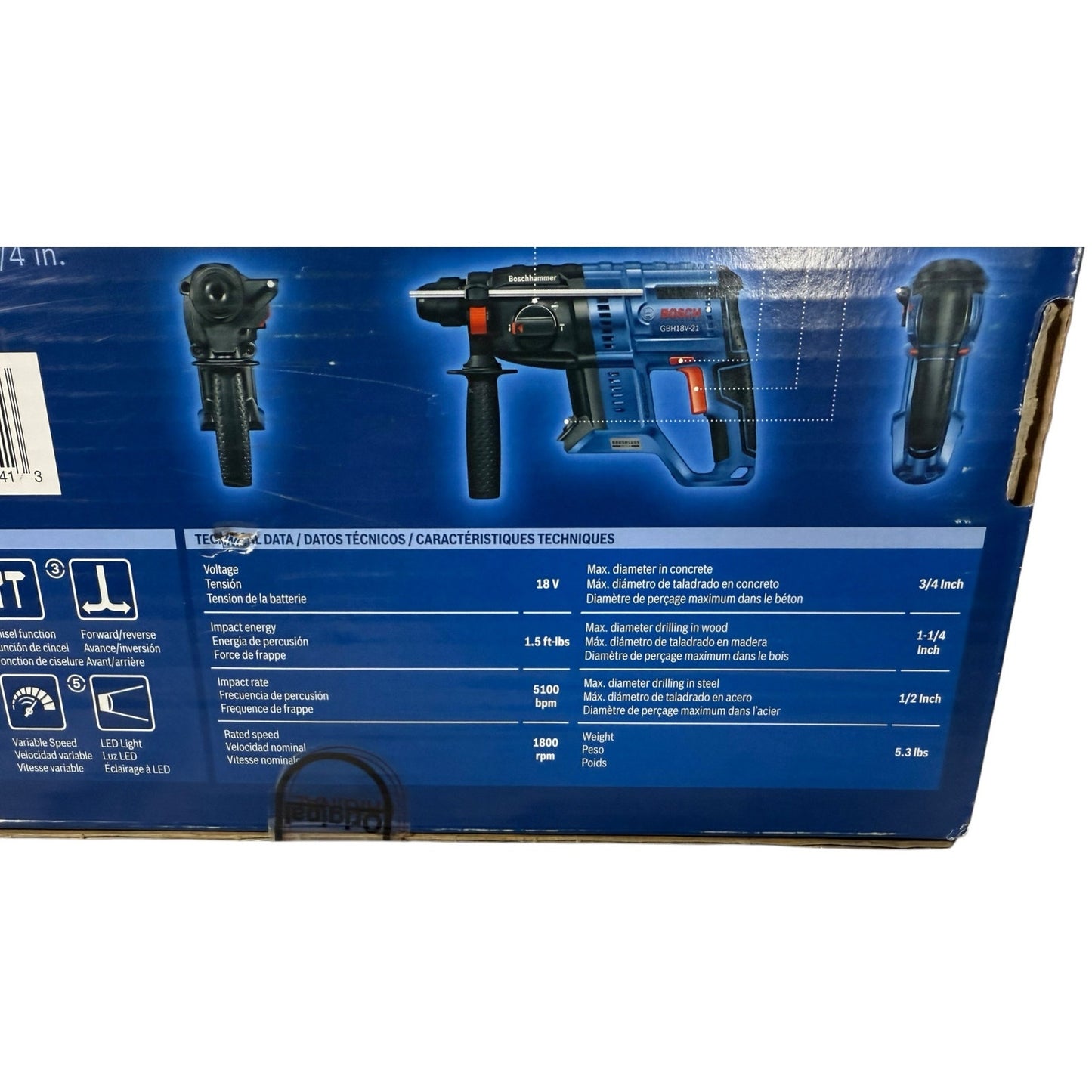 Bosch Bulldog 18-volt Sds-plus Variable Speed Cordless Rotary Hammer Drill