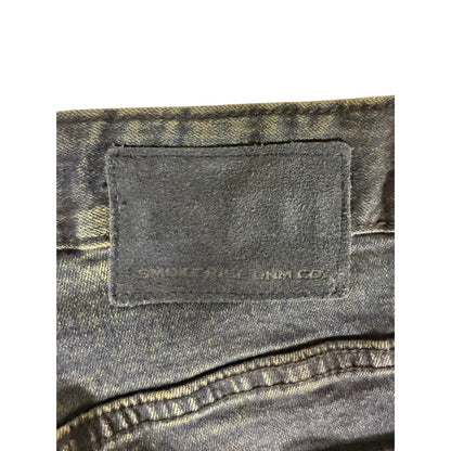 Smoke Rise Denim Jeans Men Slim Tapered 36x32 Dark Distressed Jeans