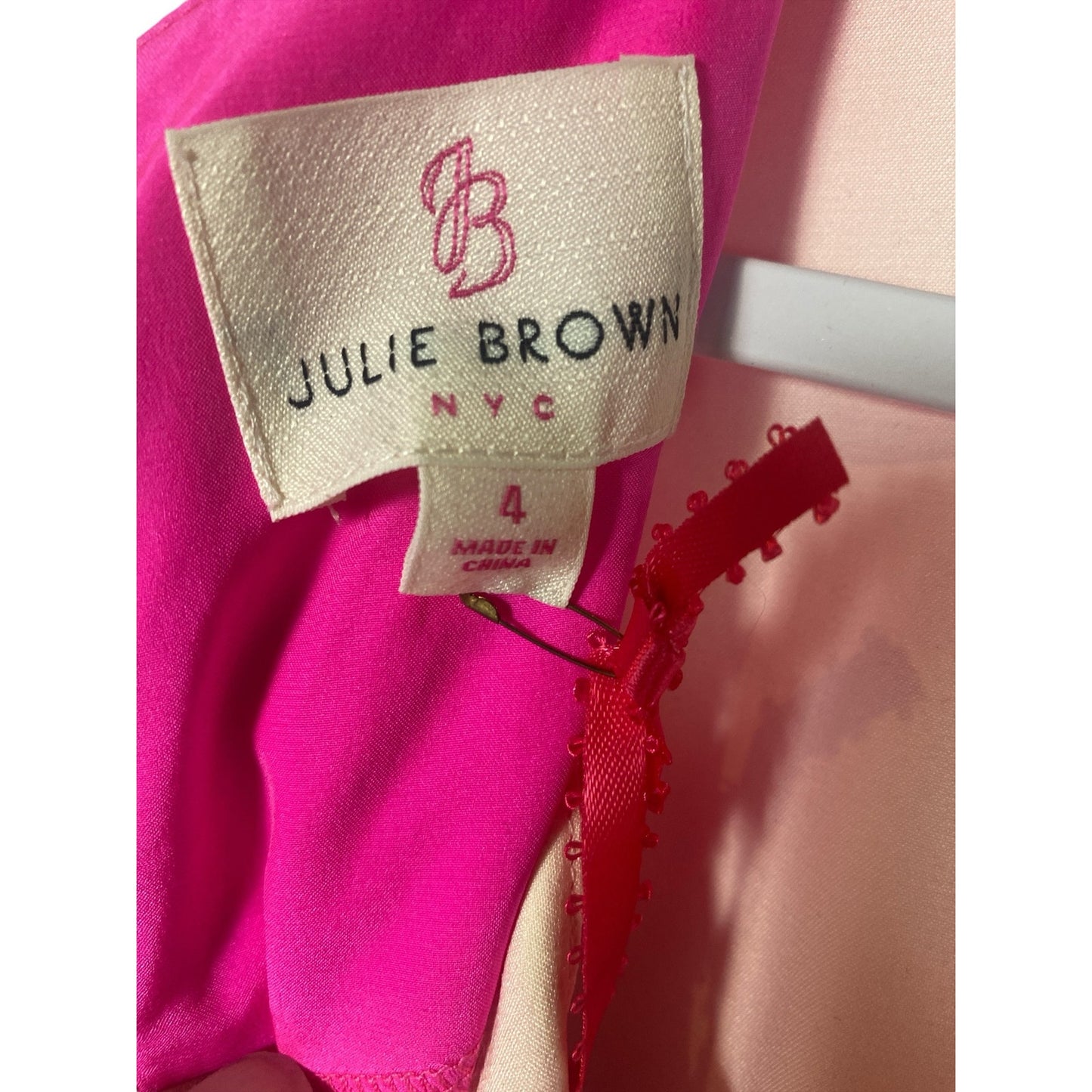 NWT Women's Julie Brown Leah Pink Silk sleeveless Dress Size 4