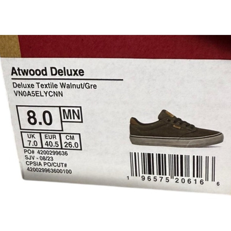 Van's Atwood Deluxe Men's Shoes Size 8 Walnut / Gray Skater Limited edition