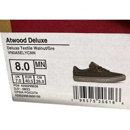 Van's Atwood Deluxe Men's Shoes Size 8 Walnut / Gray Skater Limited edition