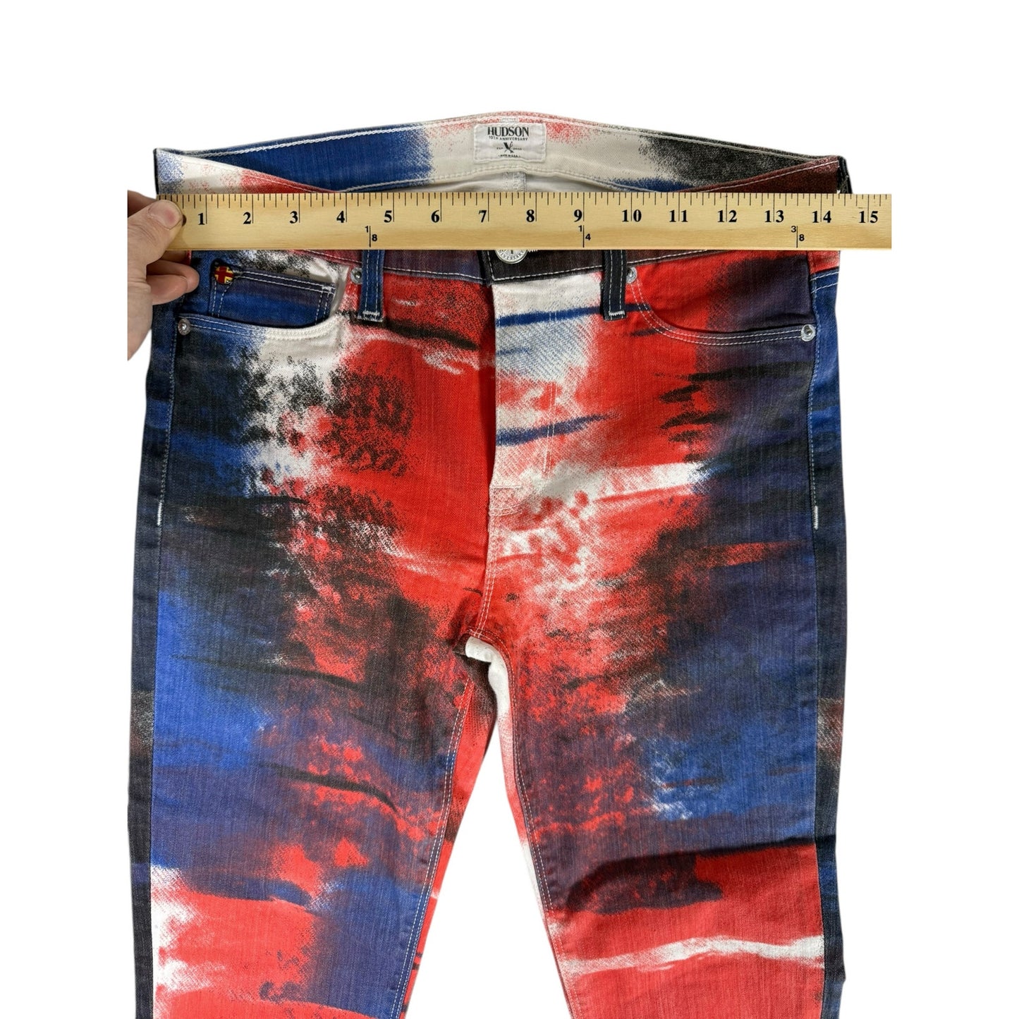 Hudson Jeans Women's 27 Red, White, Blue 10th Anniversary Skinny Patriotic