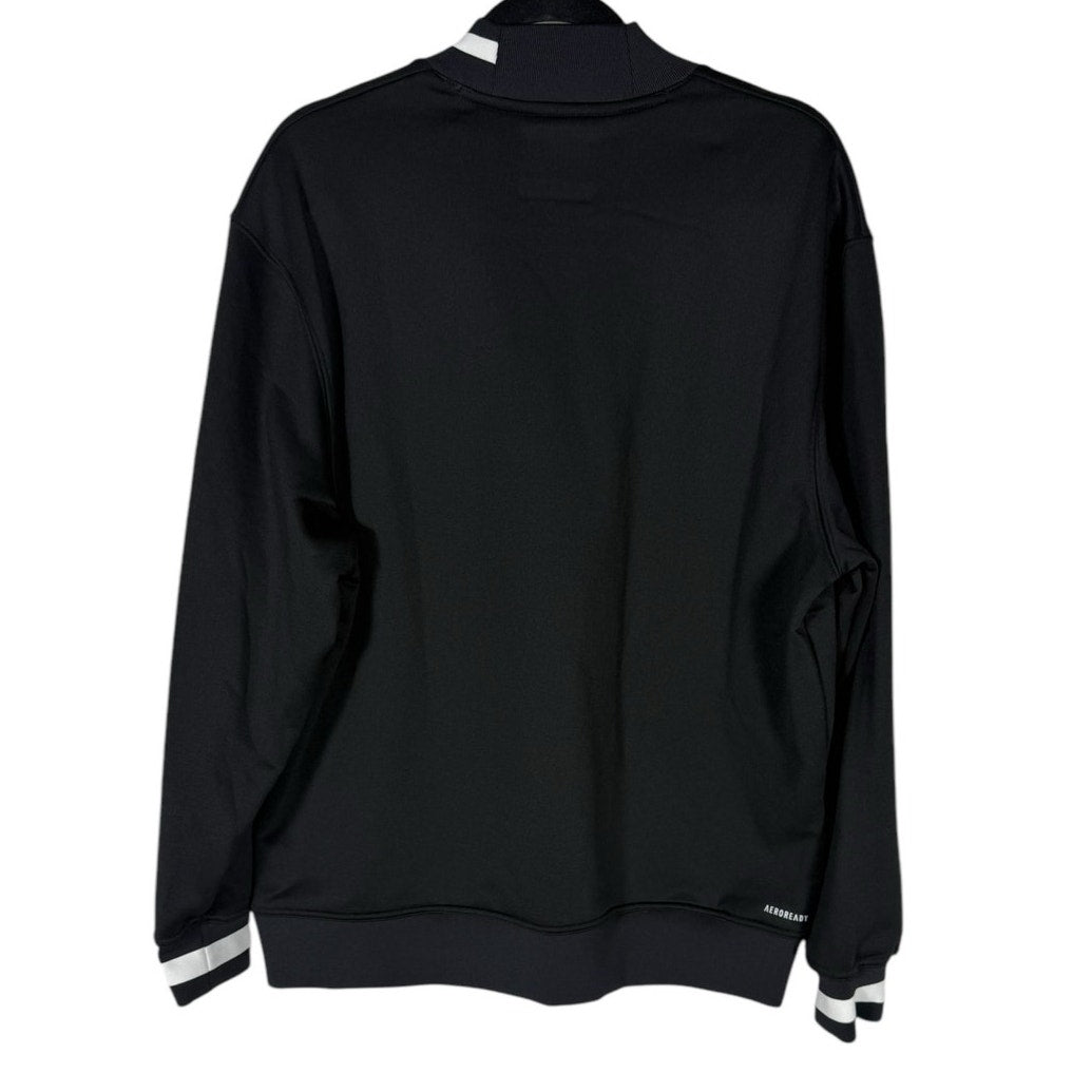 NWT Adidas Sweatshirt Mens L Black/White Varsity Elastic U HBCU Crew Athleisure