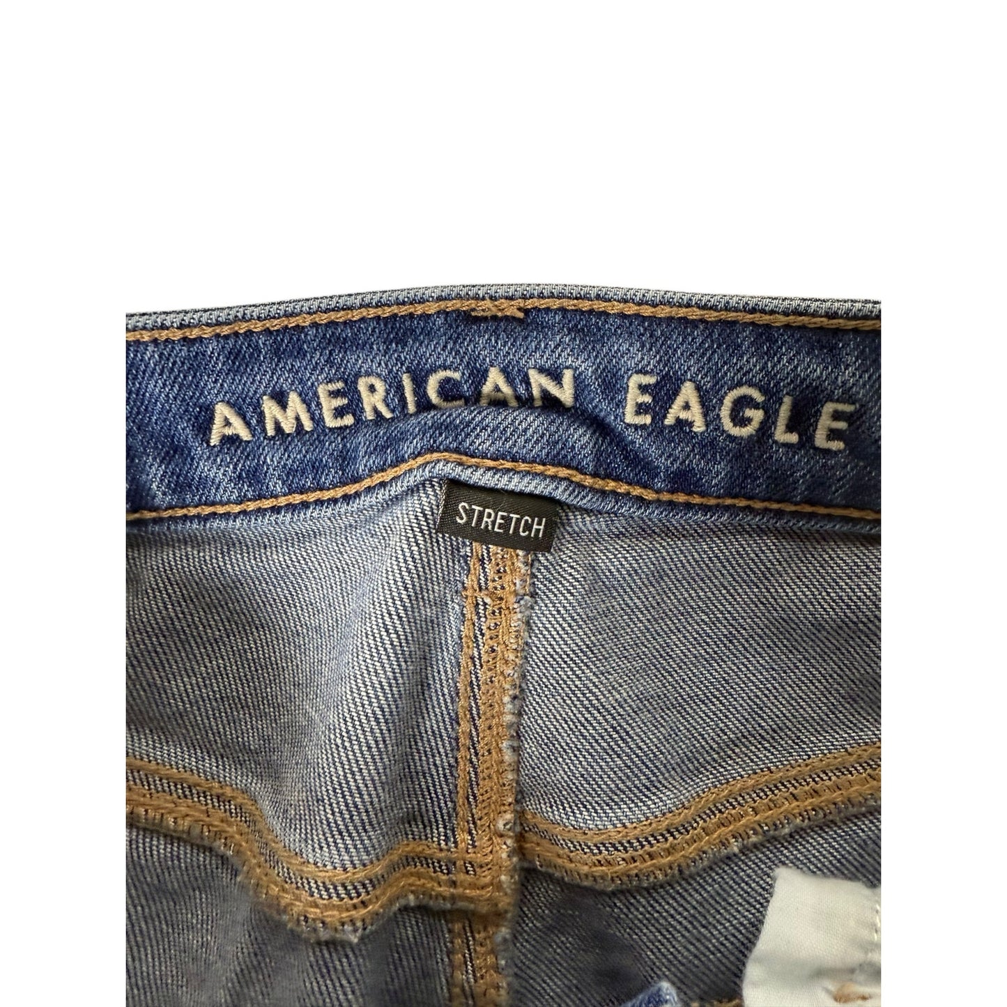 American Eagle Jeans Women's 8 x-short blue denim high rise Mom