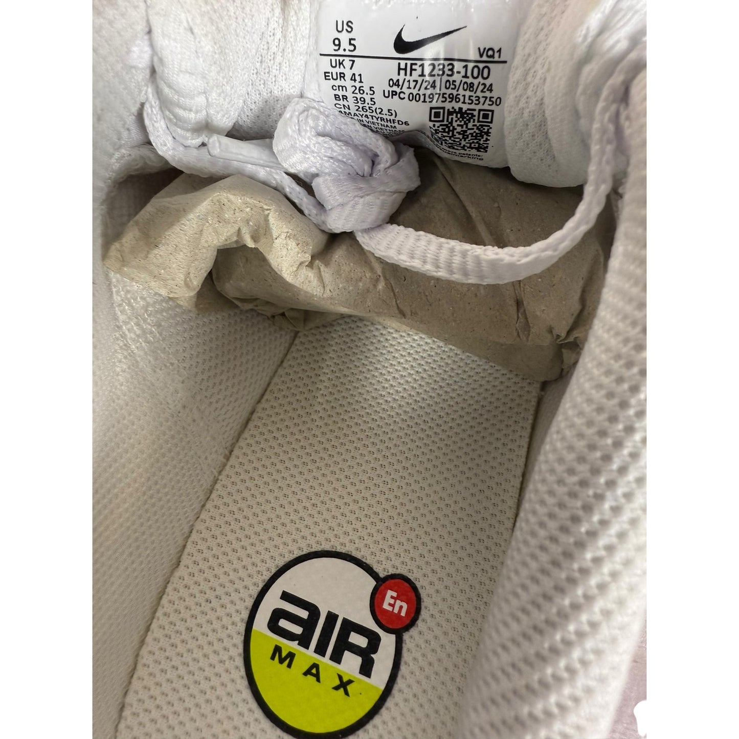 Nike Air Max Nuaxis Women's Size 9.5 White Aster Pink HF1233-100 Running NIB