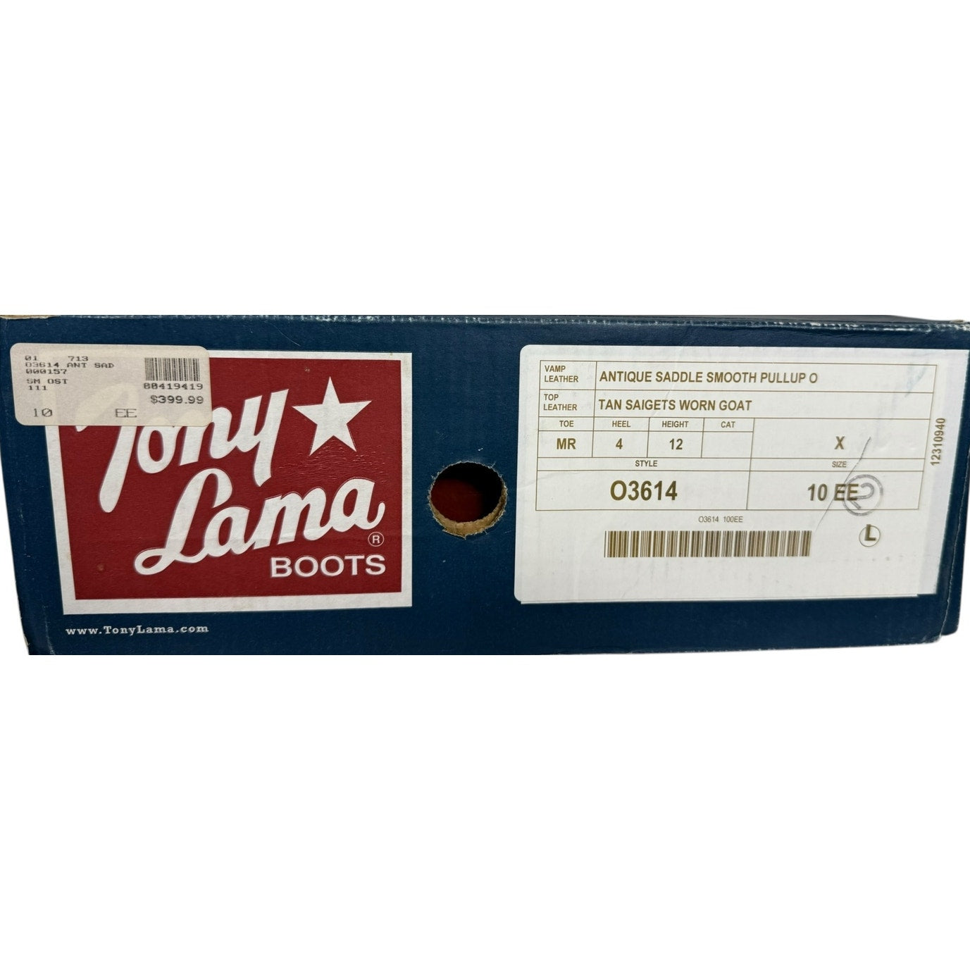 Tony Lama Ostrich Leather Cowboy Boots - Men's Size 10EE