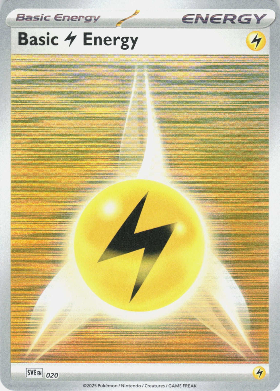 Basic Lightning Energy Reverse Holo Common SVE: Scarlet & Violet Energies 020 NM
