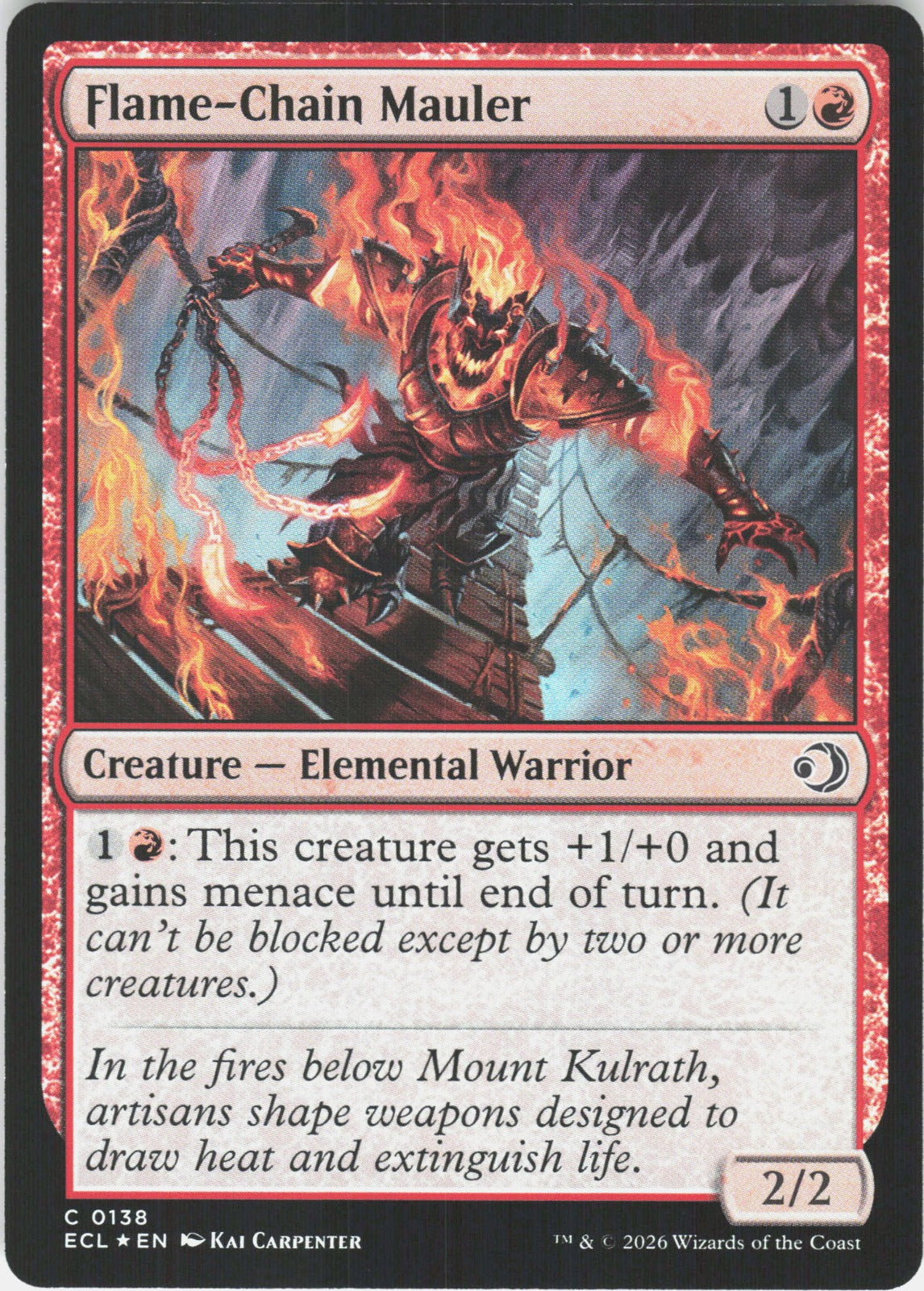 Flame-Chain Mauler Foil C Lorwyn Eclipsed 138 NM