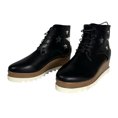 New Qupid boots Women's Black size 8.5 Stars Platform Woodgrain