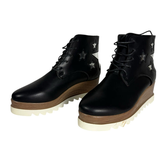 New Qupid boots Women's Black size 8.5 Stars Platform Woodgrain