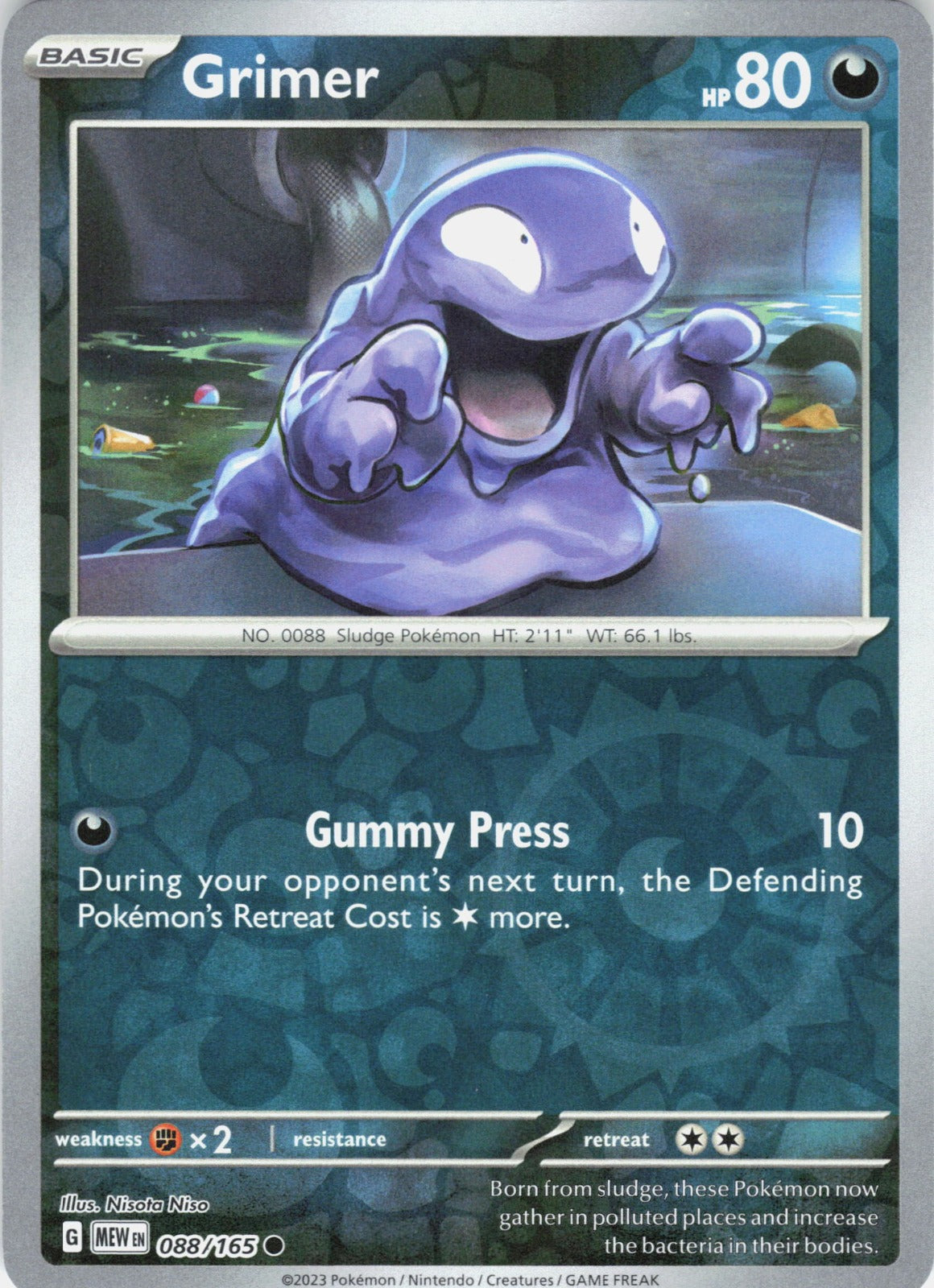 Grimer Reverse Holo Common SV: Scarlet & Violet 151 088/165 NM