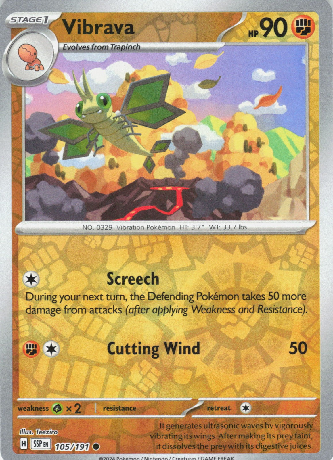 Vibrava Reverse Holo Common SV08: Surging Sparks 105/191 NM