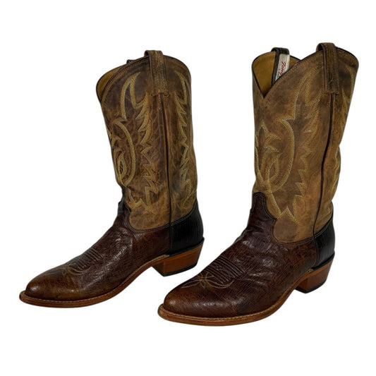 Tony Lama Ostrich Leather Cowboy Boots - Men's Size 10EE