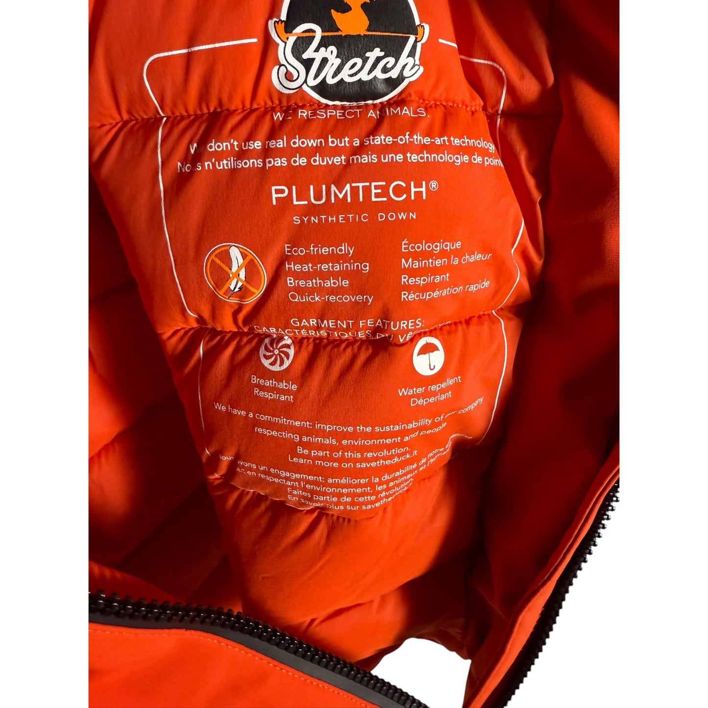 NWT Save the Duck Women's Synthetic Down Parka Orange Size XL